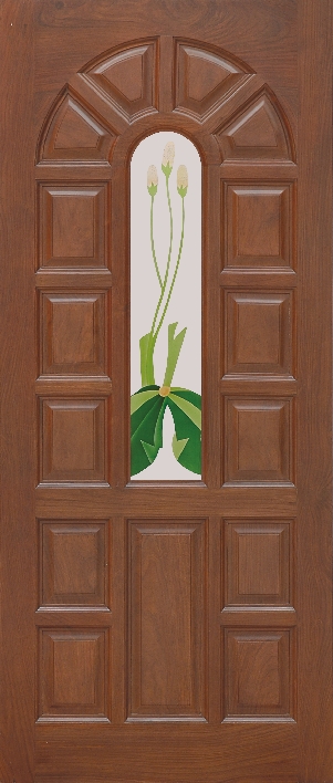 wooden front doors with glass
